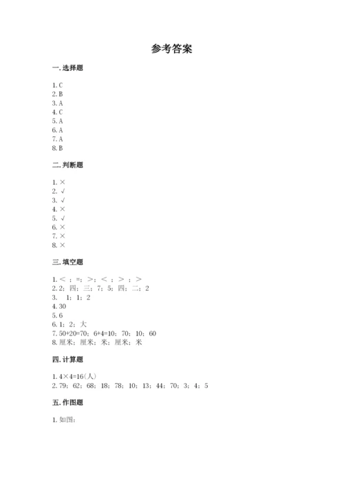 小学数学二年级上册期中测试卷附答案（预热题）.docx