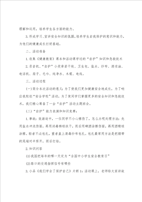 安全防范知识主题班会教案大全