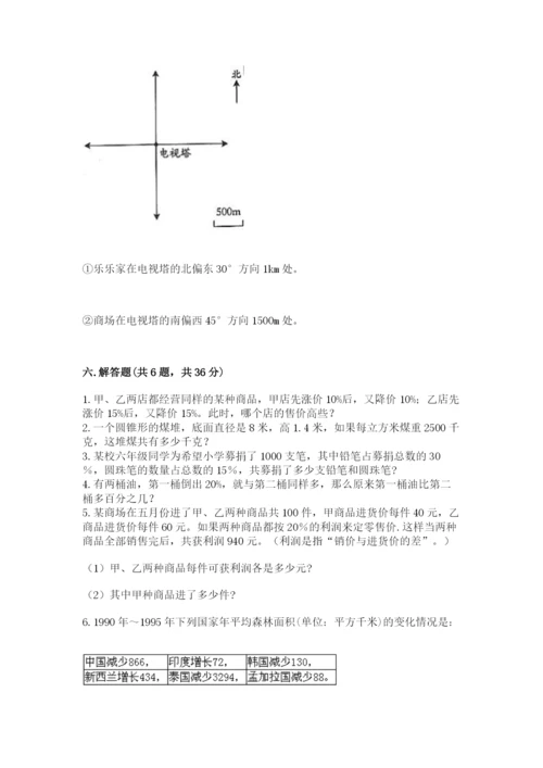 姜堰市六年级下册数学期末测试卷（培优）.docx