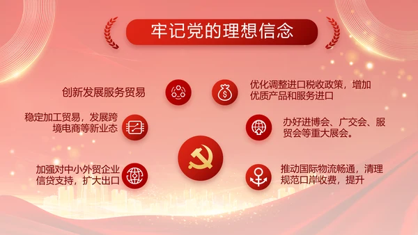 红色党建民主生活会学习主题动态PPT模板