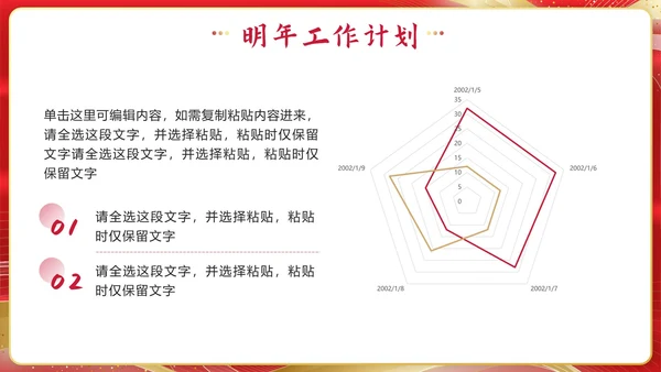 红色奢华流体新征程再出发年终总结PPT模板