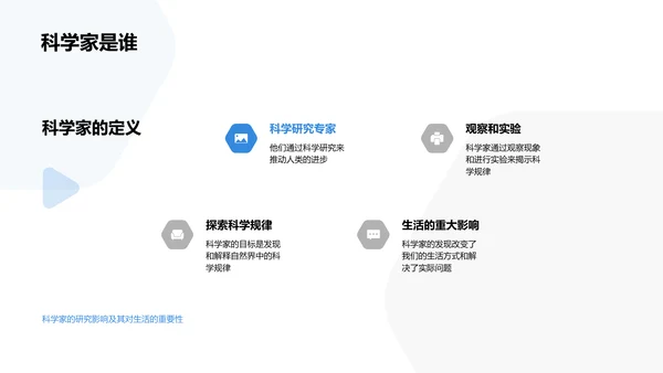 科学家的工作与影响PPT模板