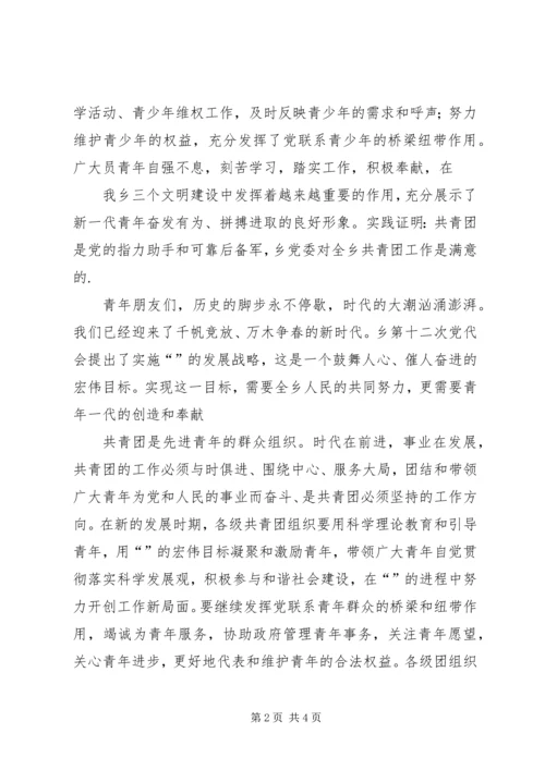 在共青团乡第八次代表大会上的报告 (3).docx