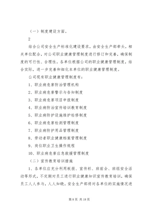 职业健康的实施方案.docx