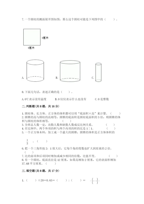 人教版六年级下册数学期末测试卷（满分必刷）.docx