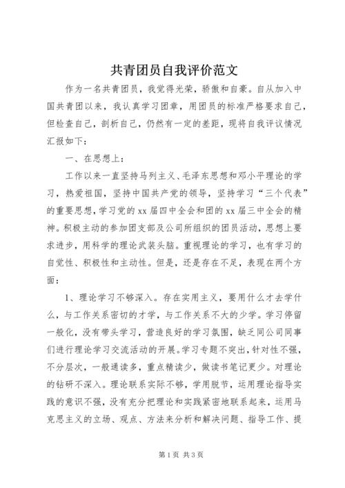 共青团员自我评价范文 (4).docx