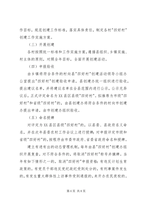 镇XX年创建四好村活动工作方案.docx