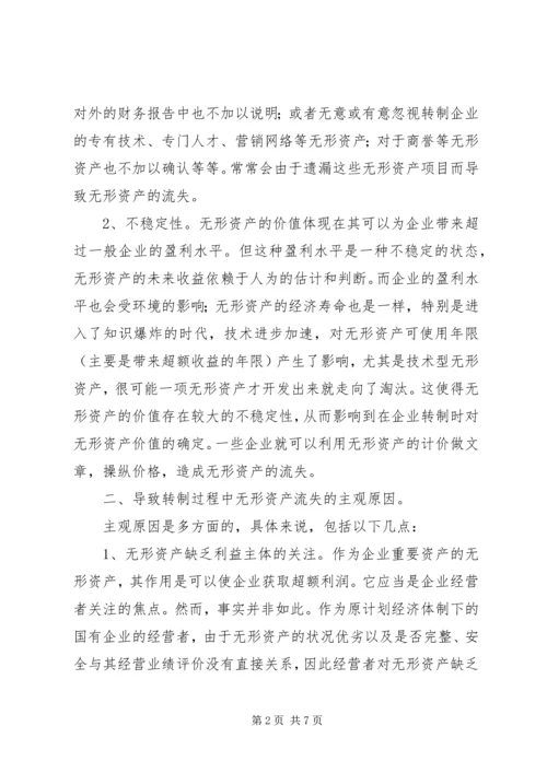 国有企业无形资产流失状况调研报告.docx