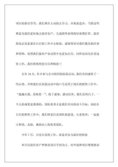 销售人员的述职报告7