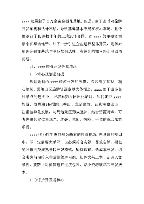 旅游开发调研报告