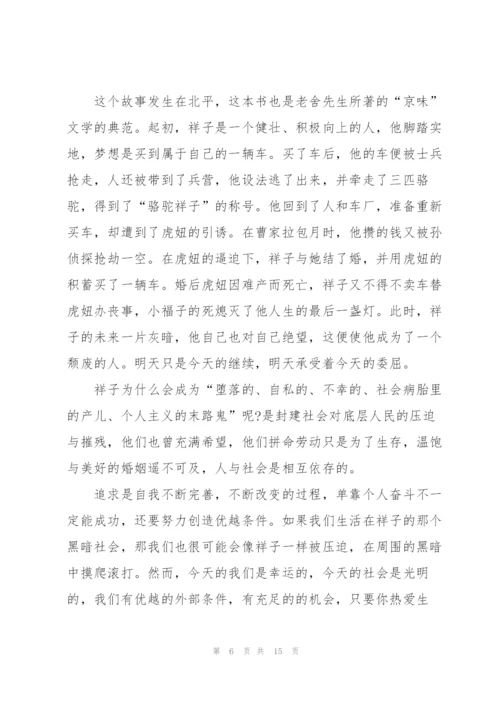 骆驼祥子优秀读书心得大全10篇.docx