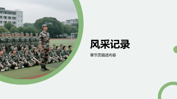 军训成果展示与
风采记录PPT模板