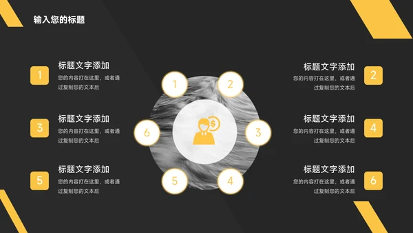 黄色暗色商务质感年终总结汇报PPT模板