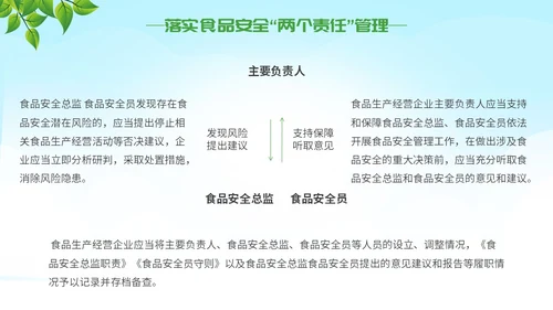 绿色大气插画食品安全两个责任主题PPT模板
