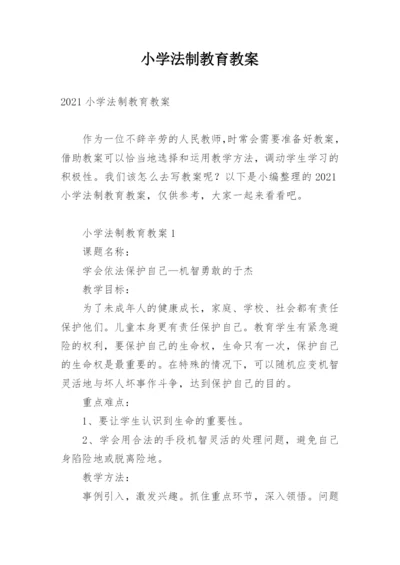 小学法制教育教案.docx