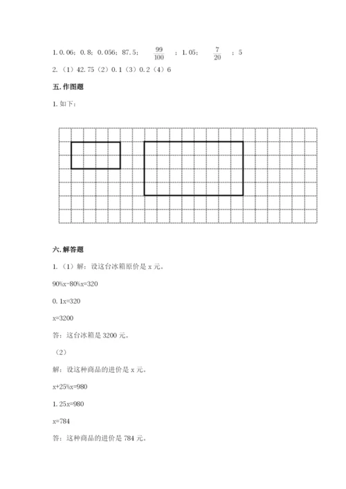 小学六年级下册数学期末卷及参考答案【研优卷】.docx