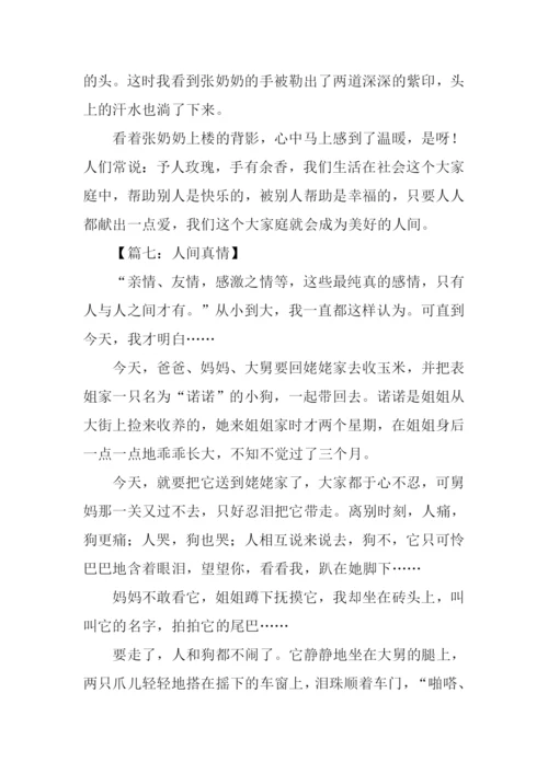 小学生作文人间真情.docx