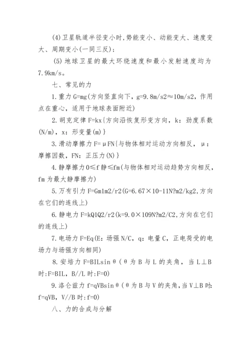 2022高中物理公式大全.docx