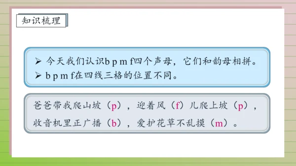 【课堂无忧】汉语拼音-3. b p m f 任务型教学（第1课时）（课件）