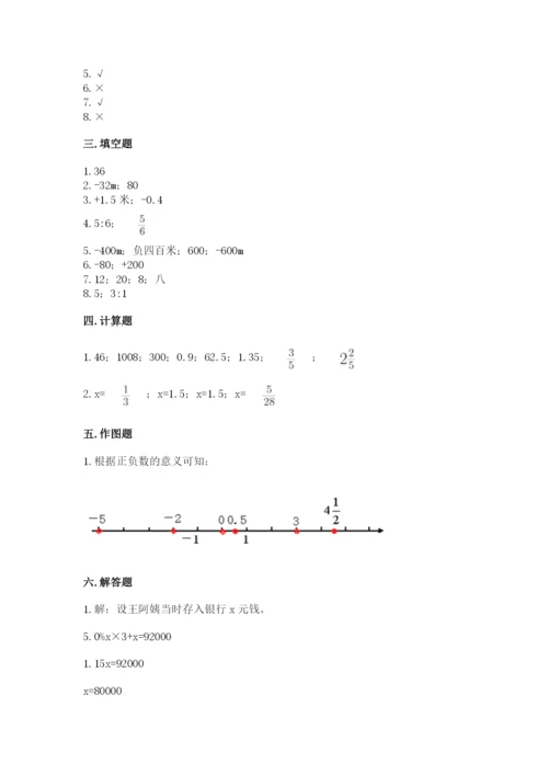 冀教版六年级下册数学 期末检测卷有精品答案.docx