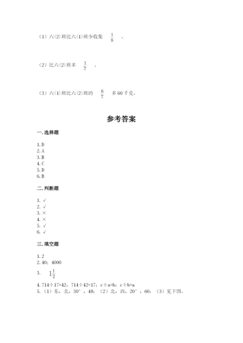 人教版六年级上册数学期中测试卷附答案（实用）.docx