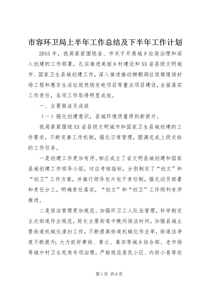 市容环卫局上半年工作总结及下半年工作计划.docx