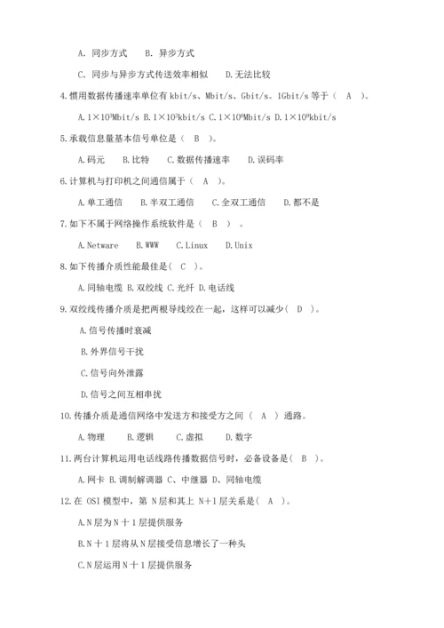 2021年计算机网络习题库及答案学生.docx