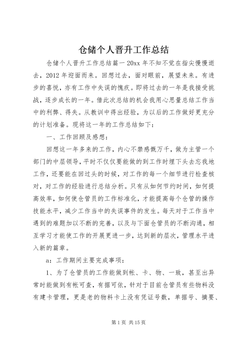 仓储个人晋升工作总结.docx