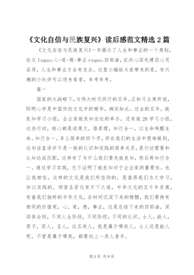 《文化自信与民族复兴》读后感范文精选2篇.docx