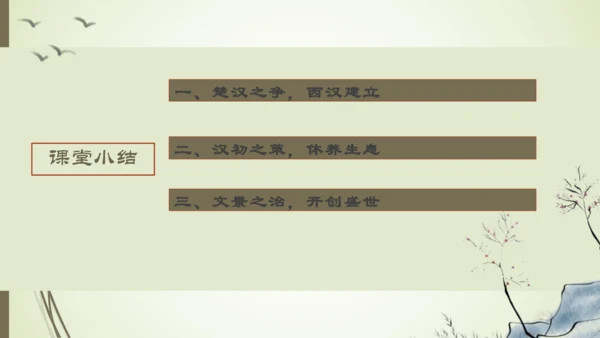 义务教育七年级历史上册2024年版第11课西汉建立和“文景之治”【课件】