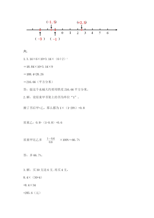 小学六年级数学毕业试题及参考答案【突破训练】.docx