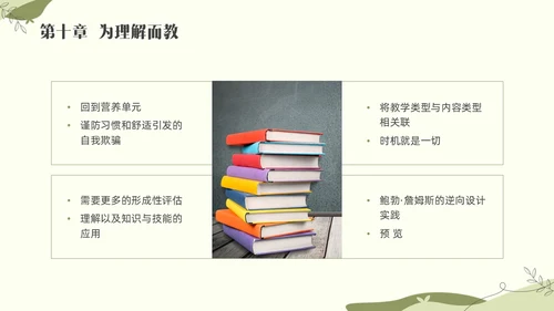 绿色小清新追求理解的教学设计素材读书分享会PPT