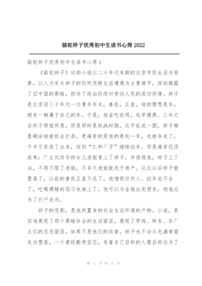 骆驼祥子优秀初中生读书心得2022.docx