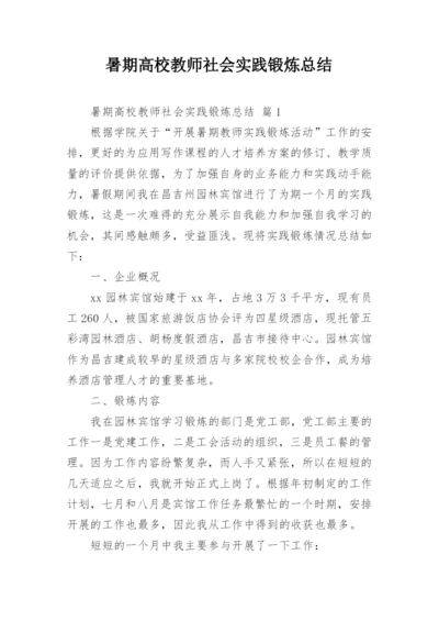 暑期高校教师社会实践锻炼总结.docx