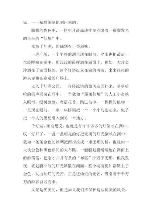 千灯湖作文500字.docx