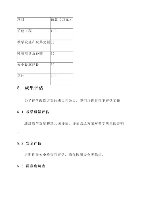 农村幼儿园园所改造方案