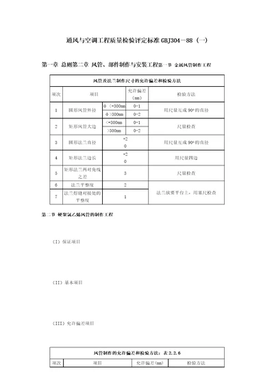 通风与空调工程质量检验评定标准