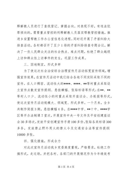 乡镇综合宣传月活动总结.docx
