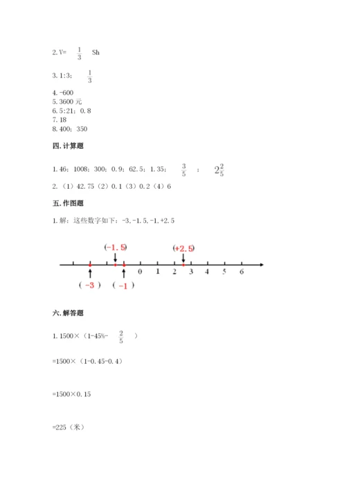 沪教版小学数学六年级下册期末检测试题（综合题）.docx