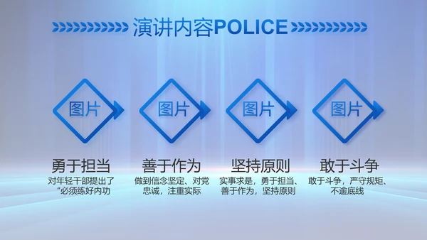 蓝色大气公安部学习宣传动态PPT模板