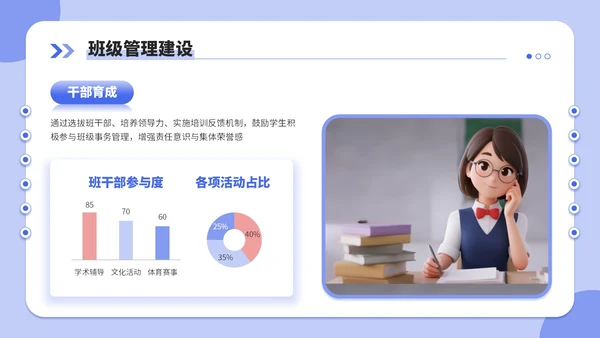 蓝红双色3d风新学年规划教师培训会PPT模板