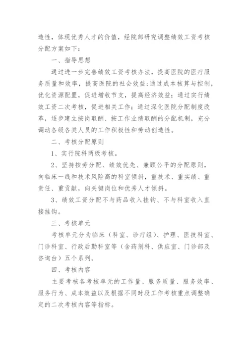 县级医院绩效考核分配方案.docx