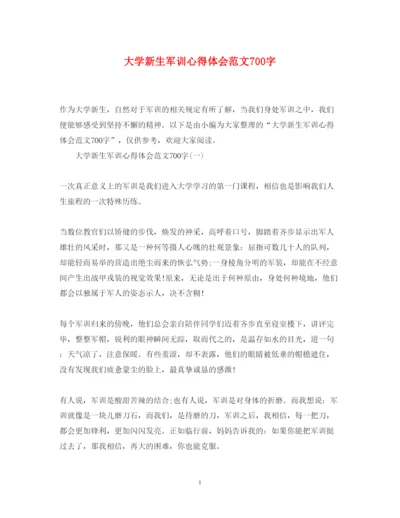精编大学新生军训心得体会范文700字.docx