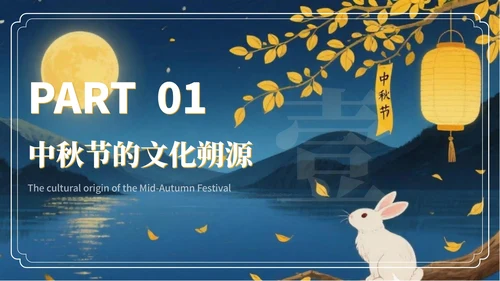 黄色中国风月满人间中秋节文化活动PPT模板