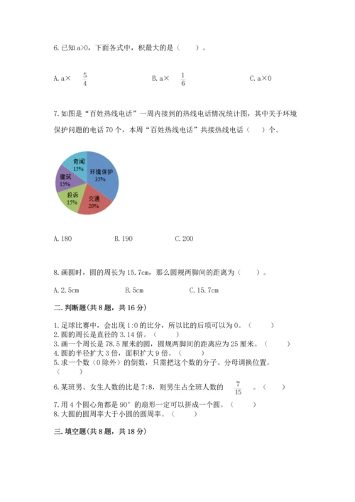 人教版六年级上册数学期末测试卷（完整版）word版.docx