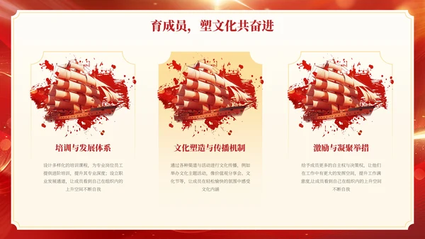 红色商务年会总结通用PPT模板