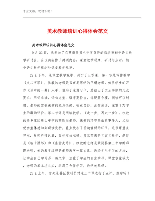 美术教师培训心得体会范文优选例文13篇汇编.docx