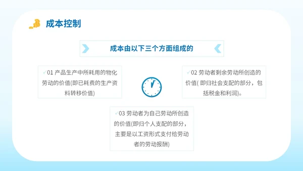 简约平面插画公司企业单位生产成本预算培训学习课件模板