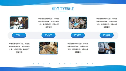 3D立体图表高级几何年终工作总结PPT模板