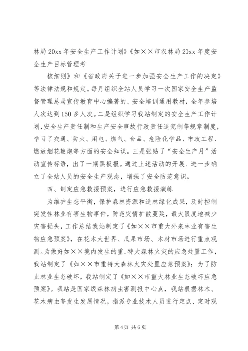 林业站安全生产工作总结及工作计划 (2).docx